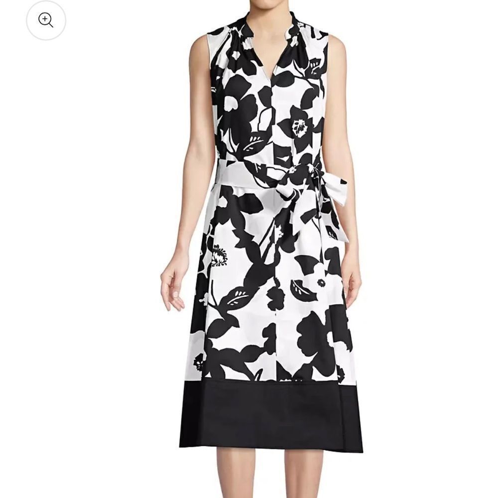 Natori Garden Floral Mandarin midi Dress